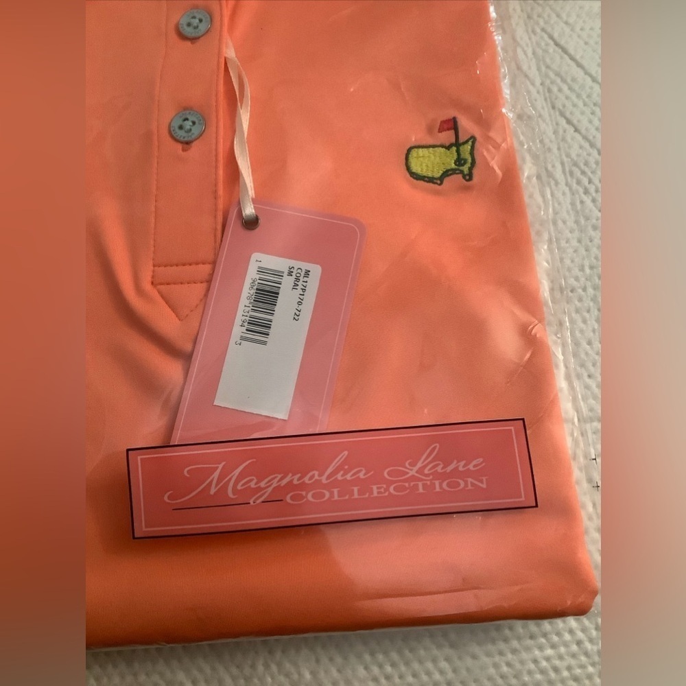 Magnolia Lane Tech UPF 50+ Golf Polo Shirt in Coral Color​​​​​​​ - Picture 2 of 7